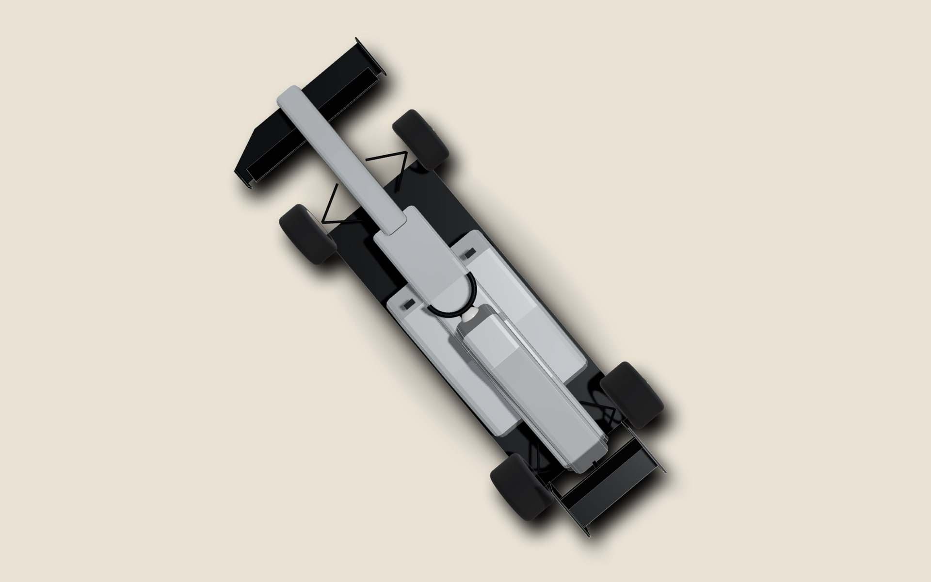 Mercedes W11, seen from above — our 3D model