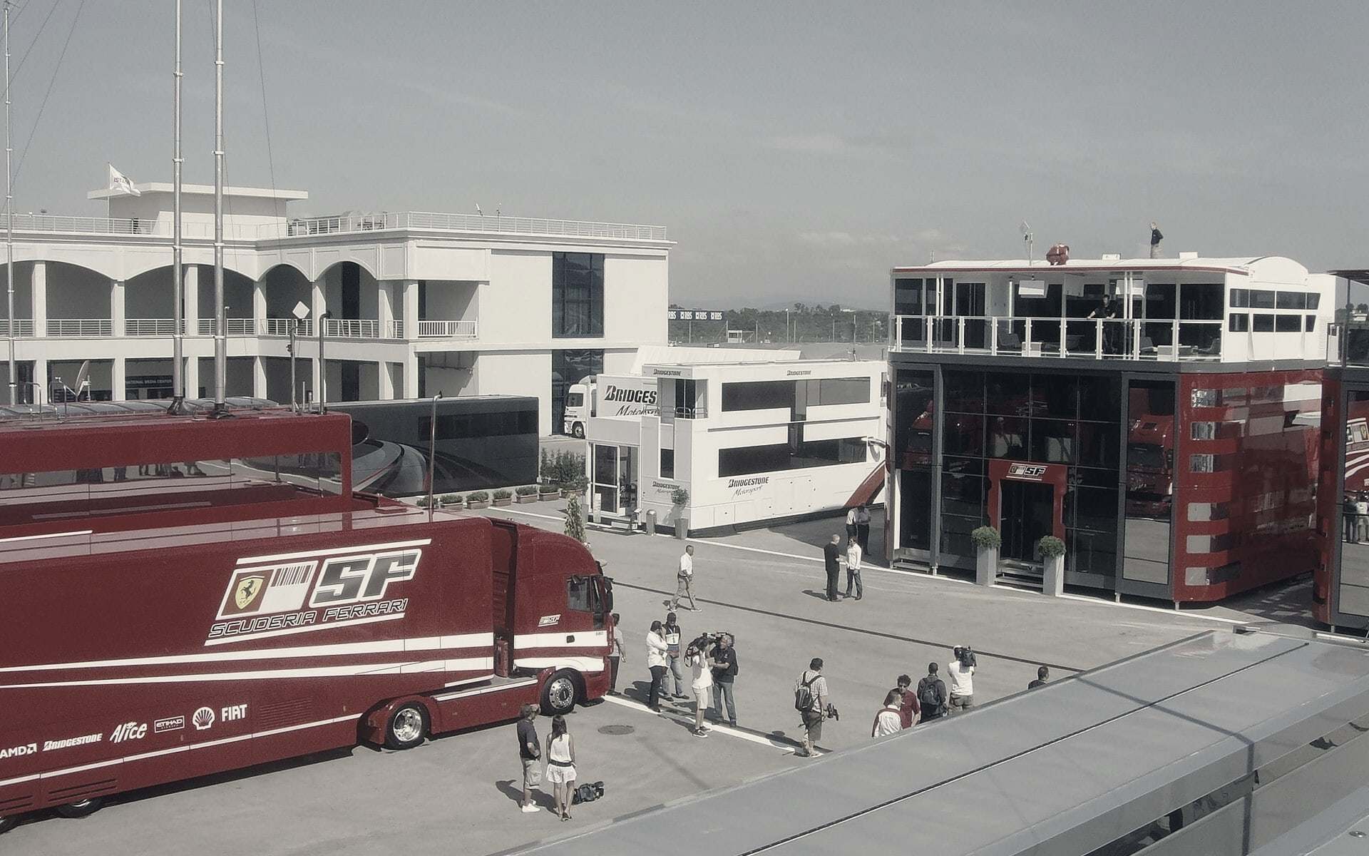 Ferrari's truck and motorhome in the Istanbul Park paddock