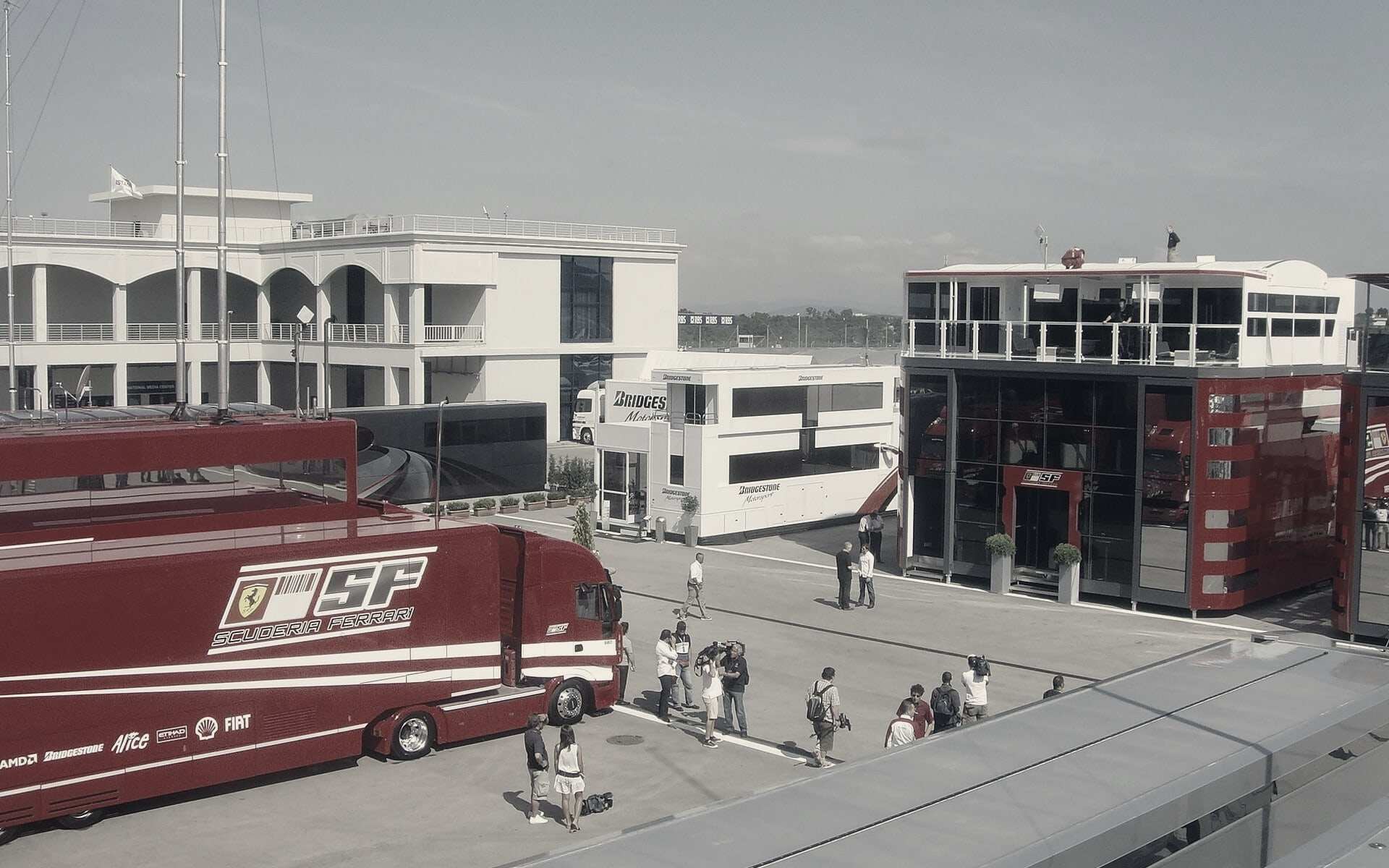 Ferrari's truck and motorhome in the Istanbul Park paddock